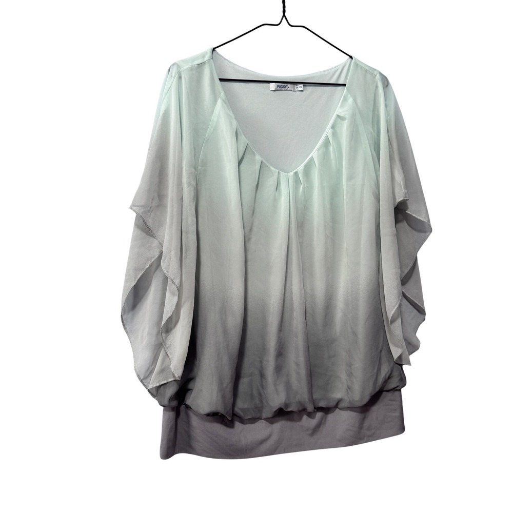 Rickis Ombre Butterfly Sleeve Tunic Top Women XL TG‎